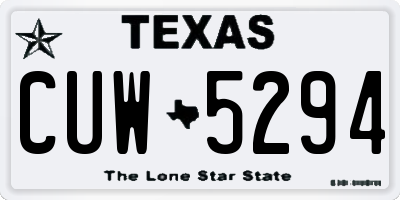 TX license plate CUW5294