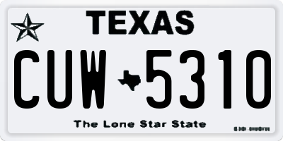 TX license plate CUW5310