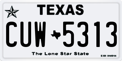 TX license plate CUW5313