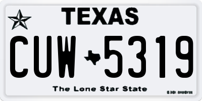 TX license plate CUW5319