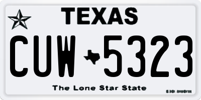 TX license plate CUW5323