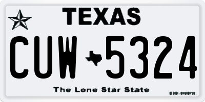 TX license plate CUW5324
