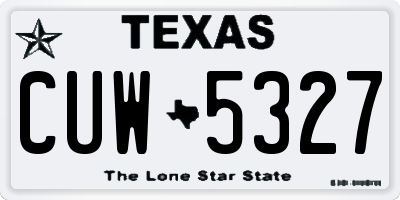 TX license plate CUW5327