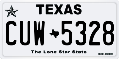 TX license plate CUW5328