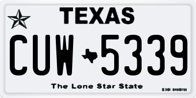 TX license plate CUW5339