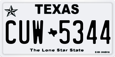 TX license plate CUW5344