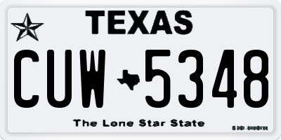 TX license plate CUW5348