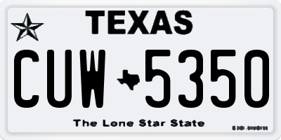 TX license plate CUW5350