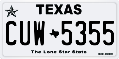 TX license plate CUW5355