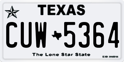 TX license plate CUW5364