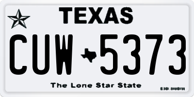 TX license plate CUW5373