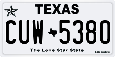 TX license plate CUW5380