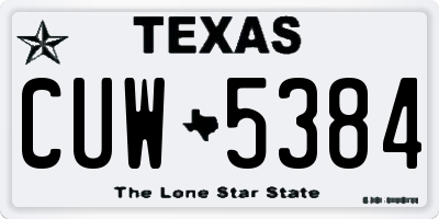 TX license plate CUW5384