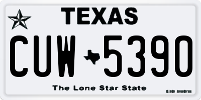 TX license plate CUW5390