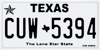 TX license plate CUW5394