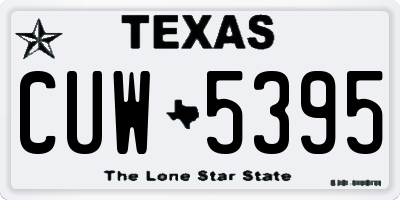 TX license plate CUW5395