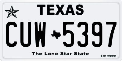 TX license plate CUW5397