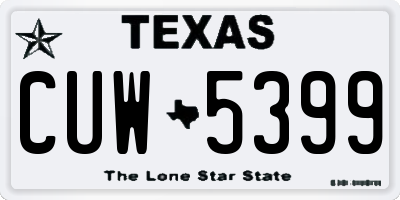 TX license plate CUW5399