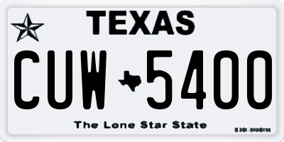 TX license plate CUW5400