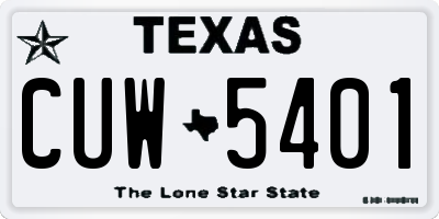TX license plate CUW5401