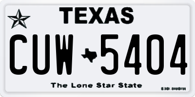 TX license plate CUW5404