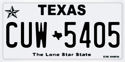 TX license plate CUW5405
