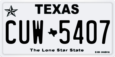 TX license plate CUW5407