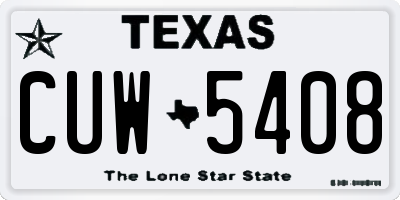 TX license plate CUW5408