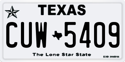 TX license plate CUW5409