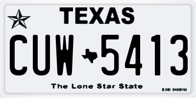 TX license plate CUW5413
