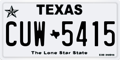 TX license plate CUW5415