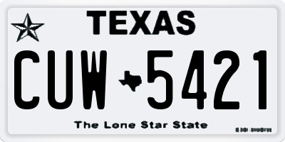 TX license plate CUW5421