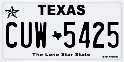 TX license plate CUW5425