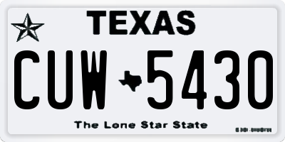 TX license plate CUW5430