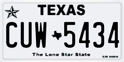 TX license plate CUW5434