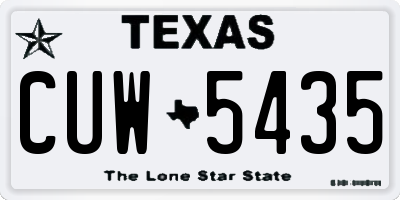 TX license plate CUW5435