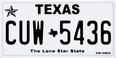 TX license plate CUW5436