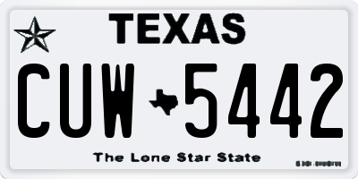 TX license plate CUW5442
