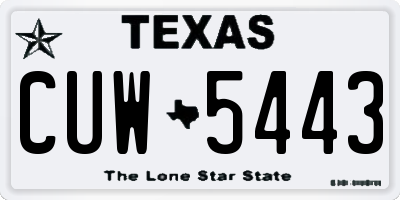 TX license plate CUW5443