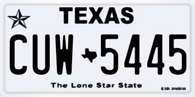 TX license plate CUW5445