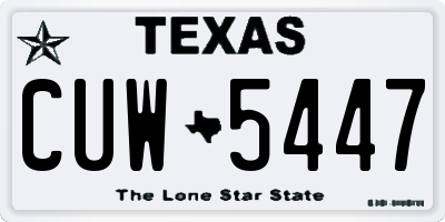 TX license plate CUW5447