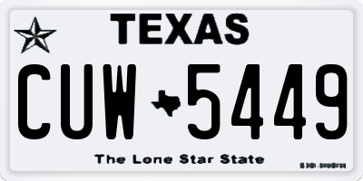 TX license plate CUW5449