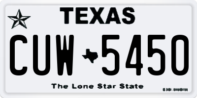 TX license plate CUW5450