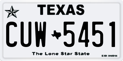 TX license plate CUW5451