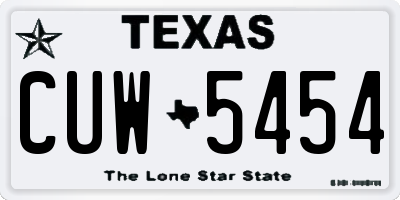 TX license plate CUW5454
