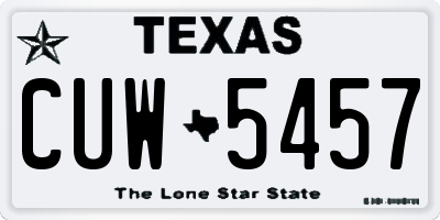 TX license plate CUW5457