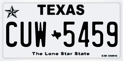 TX license plate CUW5459