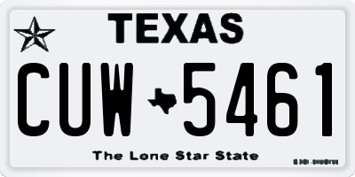TX license plate CUW5461