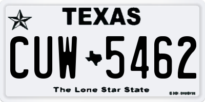 TX license plate CUW5462