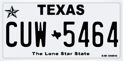 TX license plate CUW5464